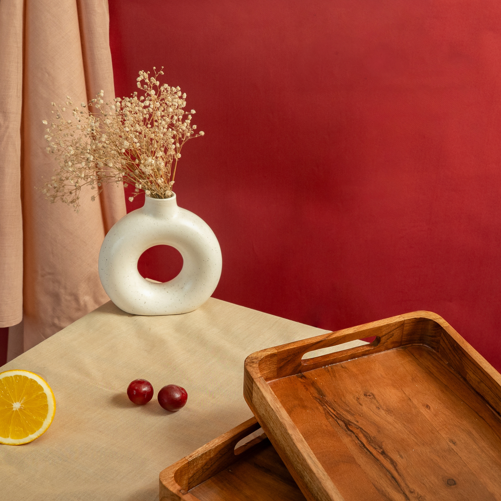 Acacia Wooden Rectangular Tray - Image 2