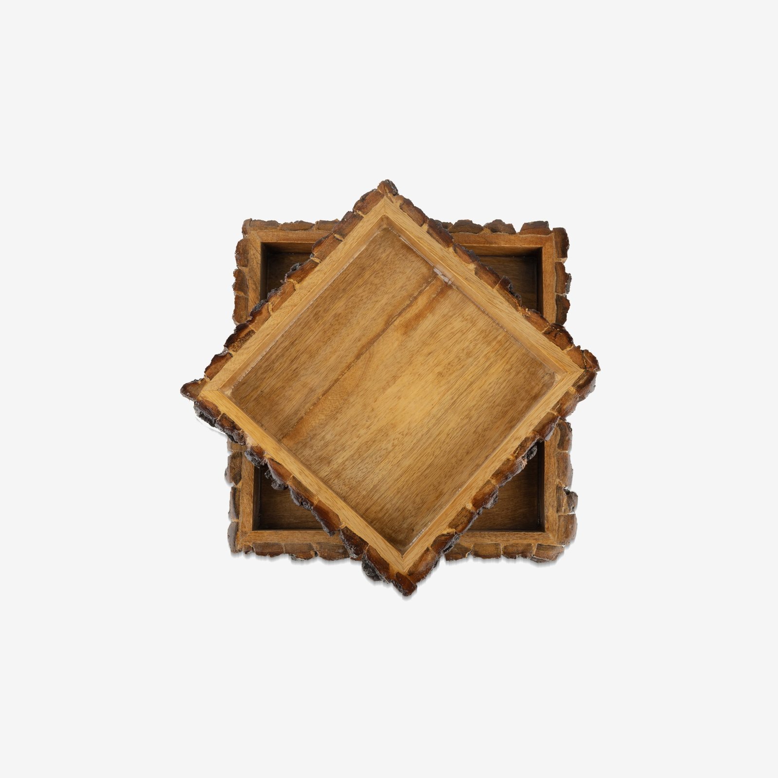 Wooden Square Bark Tray - Image 2