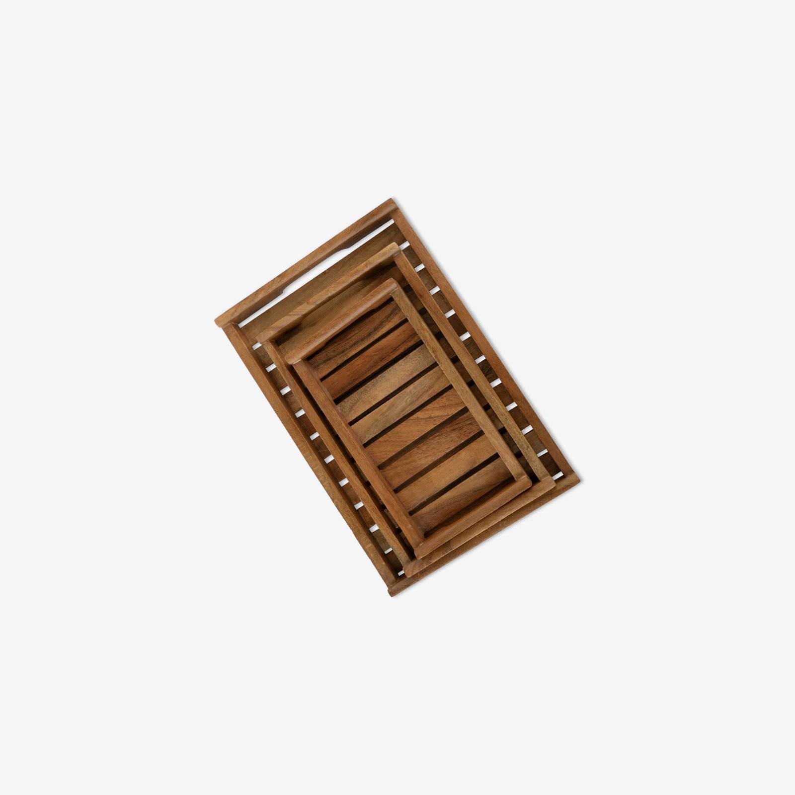 Wooden Stripped Tray - Image 2