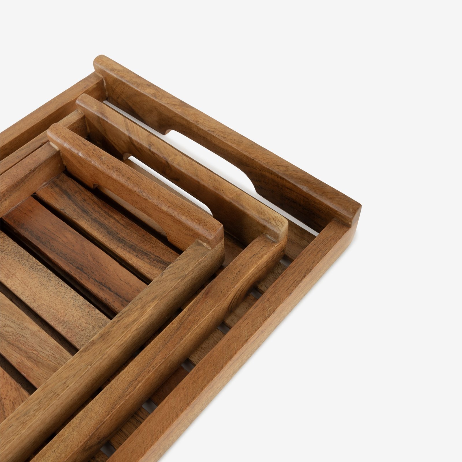 Wooden Stripped Tray - Image 3