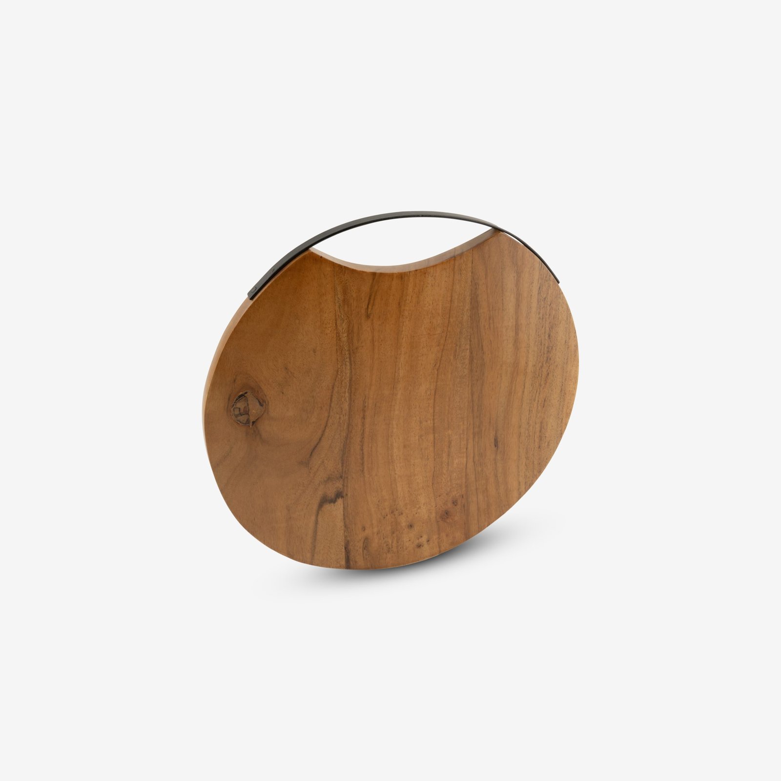 Round Wooden Tray (Metal Grip) - Image 2